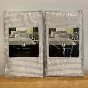 2 Standard Pillow Shams Hotel Collection Luminescent Silver New Old Stock